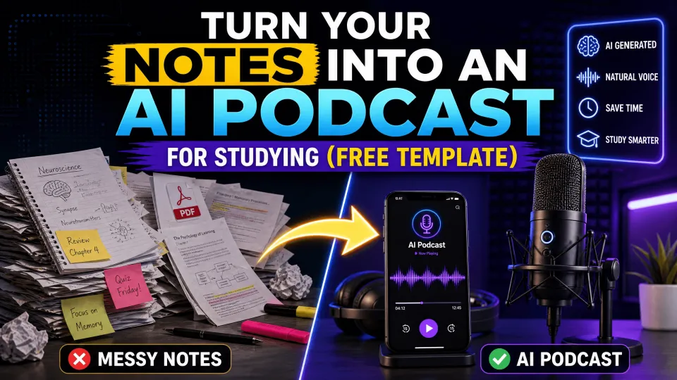Turn Your Notes into an AI Podcast for Studying (Free Template)