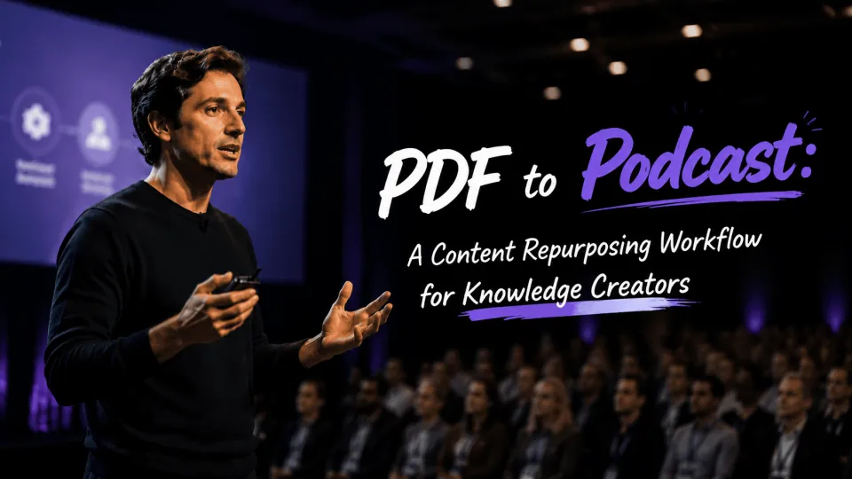PDF to Podcast: A Content Repurposing Workflow for Knowledge Creators