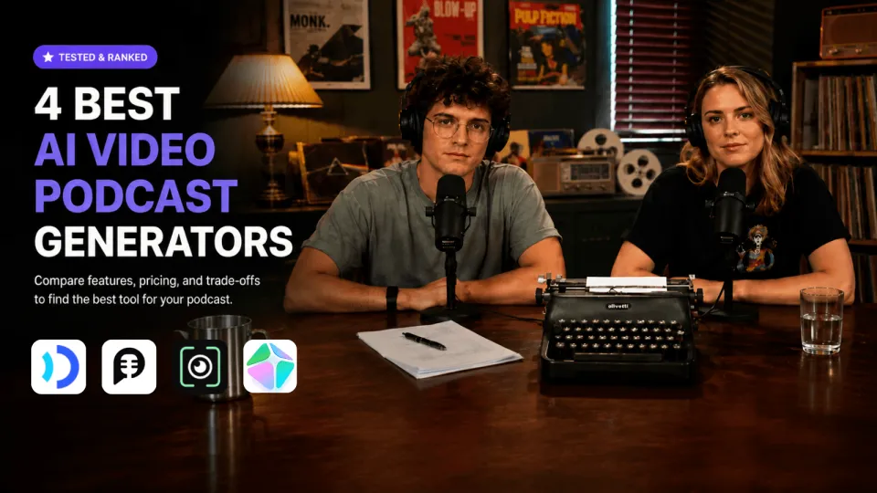 4 Best AI Video Podcast Generator(Tested & Ranked)